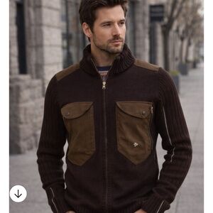 Ringspun Zip Sweater, Size Medium